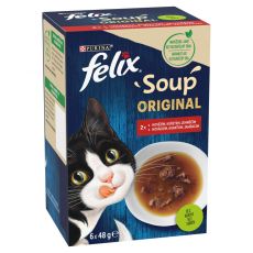 FELIX Soup Original cu carne de vită, cu pui, cu miel 6 x 48 g