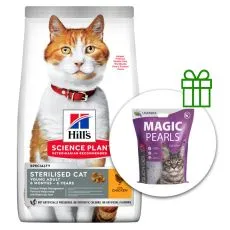 Hill's Science Plan Feline Young Adult Sterilised Cat Chicken 15 kg + așternut GRATUIT