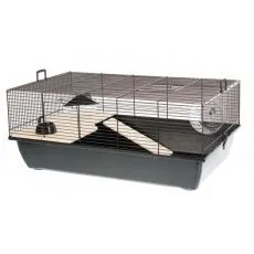 Cușcă pentru rozătoare TOMMY + Wood - 78 x 48 x 33 cm NEGRU