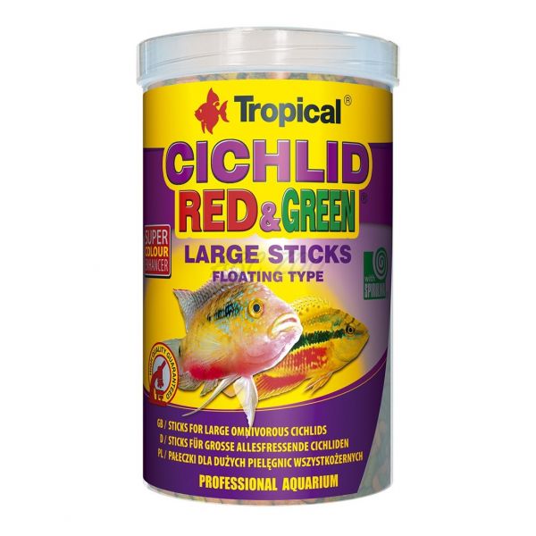 TROPICAL Cichlid Red/Green Large Sticks 250ml / 75g