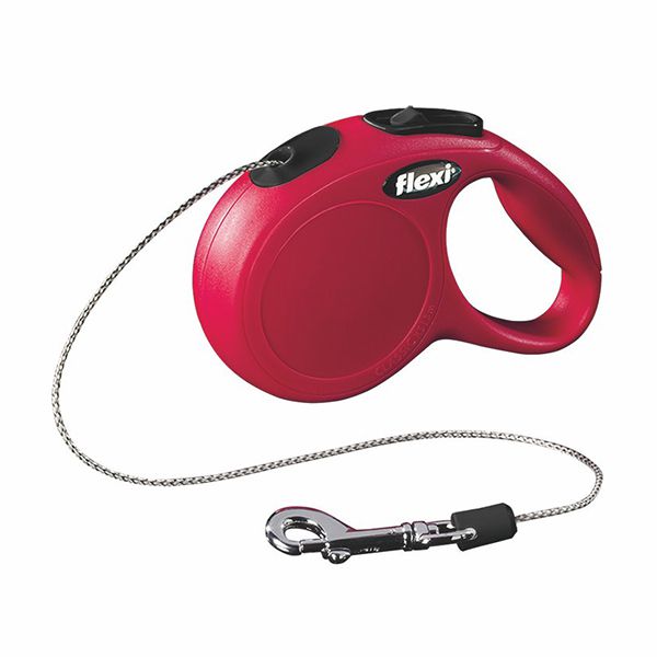 Lesă Flexi New Classic XS până la greutatea de 8kg sfoară de 3m - culoarea roșie