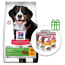Hill's Science Plan Mature Senior Vitality Large Breed Chicken 14 kg + 4 conserve GRATUIT