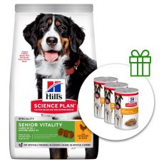 Hill's Science Plan Mature Senior Vitality Large Breed Chicken 14 kg + 3 conserve GRATUIT
