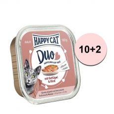 Happy Cat DUO MENU - vită şi pui 100g 10+2 GRATUIT