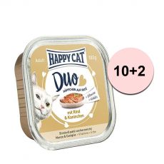 Happy Cat DUO MENU - vită şi iepure 100g 10+2 GRATUIT