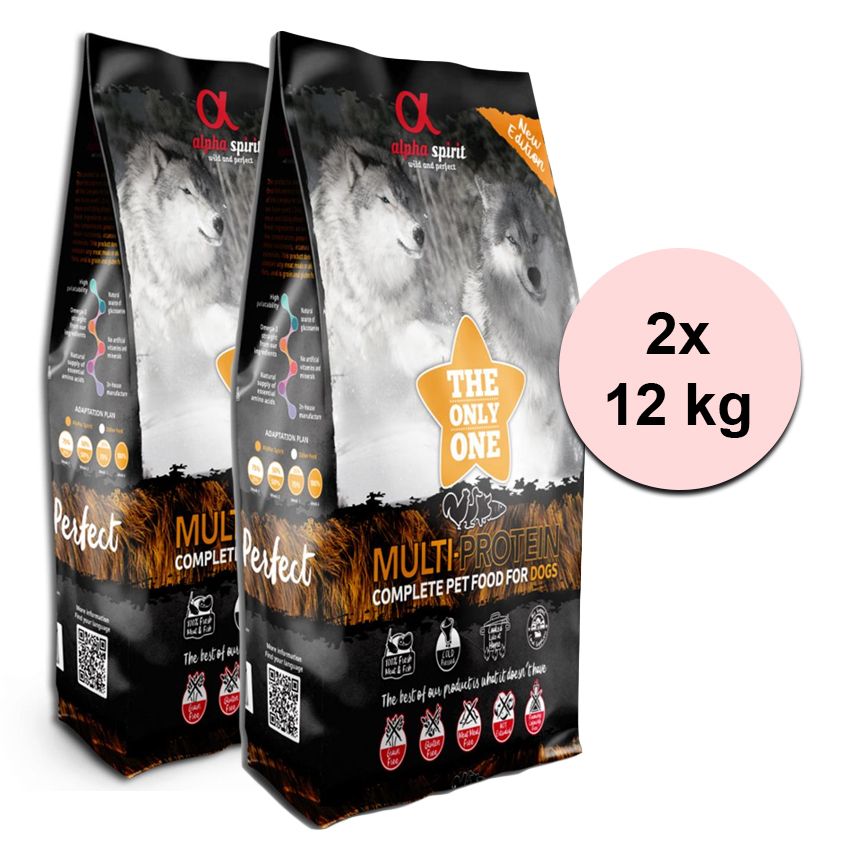 Alpha Spirit Complete Soft Dog Food - Multiprotein 2 x 12 kg