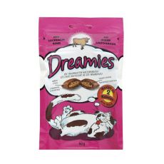 Bucățici de recompensă pentru pisici - DREAMIES perinițe cu carne de bovin, 60g