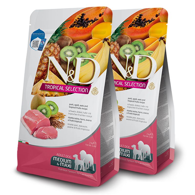 Farmina N&D dog TROPICAL SELECTION (AG) adult medium & maxi, pork 2 x 10 kg