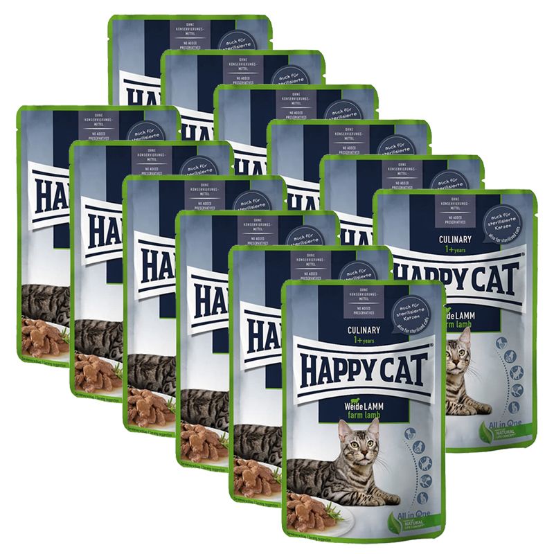 Happy Cat MEAT IN SAUCE Culinary Land-Geflügel / Poultry 12 x 85 g