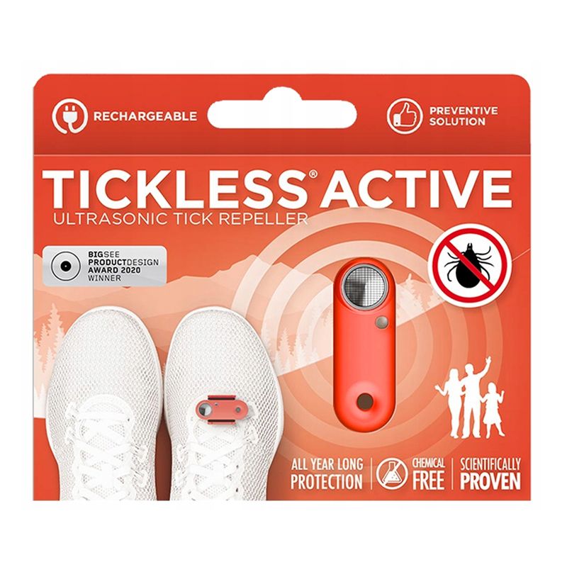 TICKLESS ACTIVE repelent cu ultrasunete reîncărcabil pentru oameni - roșu