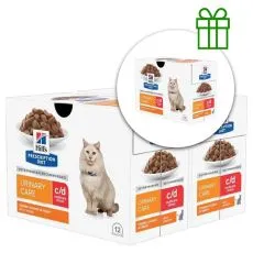 Hill's Prescription Diet Feline c/d Urinary Multicare Stress Chicken 12 x 85 g, 2+1 GRATUIT