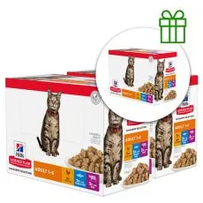 Hill's Science Plan Feline Adult Pui & Vită & Pește de Ocean 12 x 85g, 2+1 GRATUIT