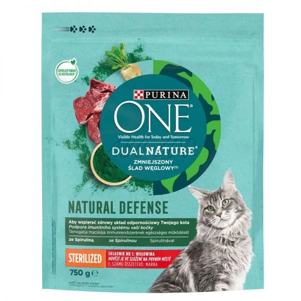 Purina ONE Dual Nature Sterilcat cu carne de vită și spirulină 750