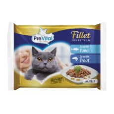PreVital Fillet Selection ton/păstrăv în jeleu 4 x 85 g
