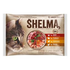 Shelma Cat Capsule 4 tipuri de carne în sos 4 x 85 g