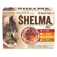 Shelma Cat Capsule 4 tipuri de carne în sos 12 x 85 g