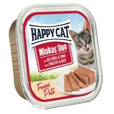 Happy Cat Minkas DUO Pat&eacute; pasăre și vită 100 g