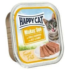Happy Cat Minkas DUO Pat&eacute; vită și iepure 100 g