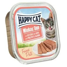 Happy Cat Minkas DUO Pat&eacute; pasăre și somon 100 g