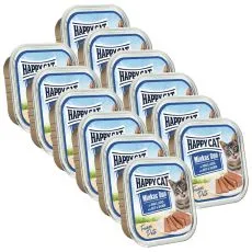 Happy Cat Minkas DUO Pat&eacute; carne de vită și somon 12 x 100 g