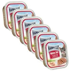 Happy Cat Minkas DUO Pat&eacute; pasăre și vită 6 x 100 g