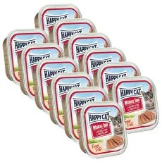 Happy Cat Minkas DUO Pat&eacute; pasăre și vită 12 x 100 g