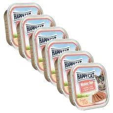 Happy Cat Minkas DUO Pat&eacute; pasăre și somon 6 x 100 g