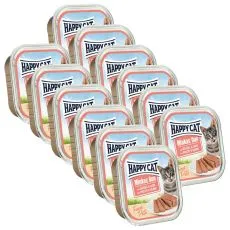 Happy Cat Minkas DUO Pat&eacute; pasăre și somon 12 x 100 g