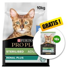 PURINA PRO PLAN CAT STERILISED RENAL PLUS Rabbit 10 kg + 10 x capsule Sterilised GRATUIT