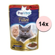 PreVital Fillet Selection cu vită în sos 14 x 85 g