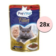 PreVital Fillet Selection cu vită în sos 28 x 85 g