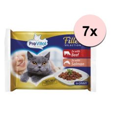 PreVital Fillet Selection de carne de vită/salmon în sos 28 x 85 g