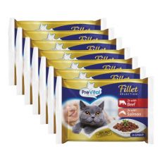 PreVital Fillet Selection de carne de vită/salmon în sos 28 x 85 g