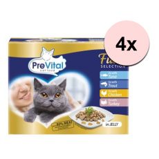 PreVital Fillet Selection ton/păstrăv/pui/curcan în jeleu 48 x 85 g