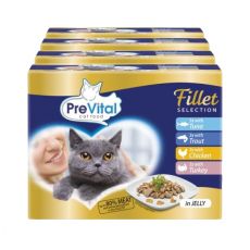 PreVital Fillet Selection ton/păstrăv/pui/curcan în jeleu 48 x 85 g