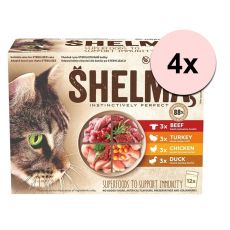 Shelma Cat Capsule 4 tipuri de carne în sos 48 x 85 g