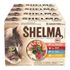 Shelma Cat Carne și pește în sos 48 x 85 g