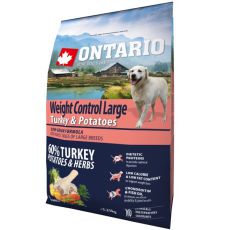 ONTARIO Weight Control Large - turkey & potatoes 2,25kg - AMBALAJ DETERIORAT