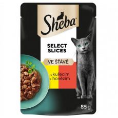 Sheba Select Slices Pliculeț cu carne de pui și vită în sos 85 g