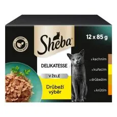 Sheba Delikatesse Plic cu selecție de păsări de curte &icirc;n jeleu 12 x 85 g