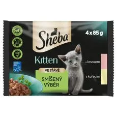 Sheba Kitten Pliculețe cu alegere mixtă &icirc;n sos 4 x 85 g
