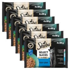 Sheba Select Slices Pliculețe cu selecție de pește în sos 6 x (4 x 85 g)