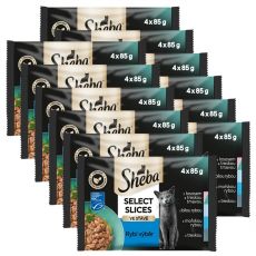 Sheba Select Slices Pliculețe cu selecție de pește în sos 12 x (4 x 85 g)