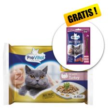 PreVital Fillet Selection Capsule pui/curcan în jeleu 4 x 85 g + recompense GRATUIT 