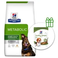 Hill's Prescription Diet Granule pentru controlul greutății metabolice pentru c&acirc;ini 4 kg + recompense GRATUIT
