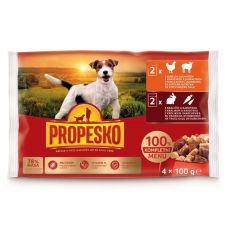 Propesko Dog Plic iepure-morcov/pui-miel în sos 4 x 100 g