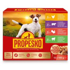 Propesko Dog Plic pui/vită/curcan/miel în sos 12 x 100 g