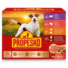 Propesko Dog Plic vită/curcan/miel-pui/iepure-morcov în sos 40 x 100 g