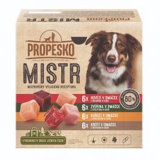 Propesko MISTR Dog Pliculeț vită/vânat/pui/curcan în sos 24 x 85 g