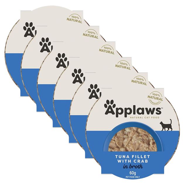Applaws pentru pisici cu ton și crab în bulion 6 x 60 g